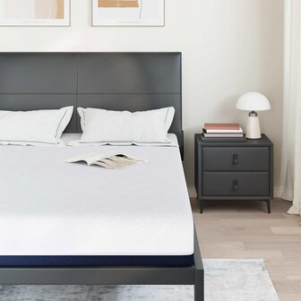 Matras Wit en Blauw 140 x 190 cm Jacquard stof 3