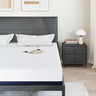 Matras Wit en Blauw 200 x 200 cm Jacquard stof 3