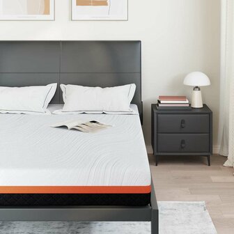 Matras Wit en zwart 140 x 190 cm Jacquard stof 3