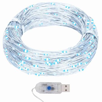 Lichtsnoer met 400 microLED&amp;apos;s koudwit 8 functies 40 m 1