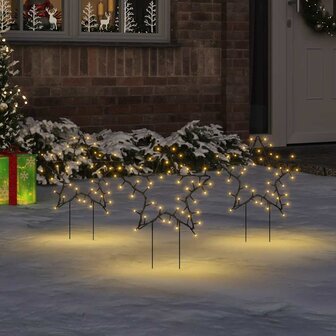 Kerstverlichting ster 3 st met grondpinnen 50 LED&amp;apos;s 29 cm 1