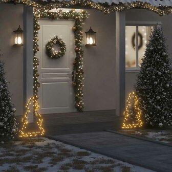 Kerstverlichting kerstboom met grondpinnen 80 LED&amp;apos;s 60 cm 1