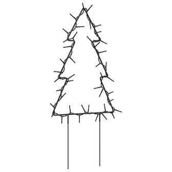 Kerstverlichting kerstboom 3 st met grondpinnen 50 LED&amp;apos;s 30 cm 6