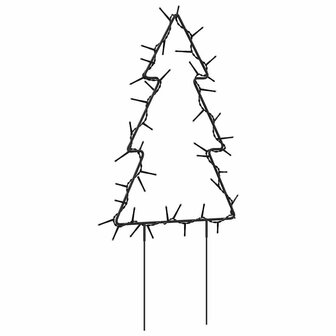 Kerstverlichting kerstboom 3 st met grondpinnen 50 LED&amp;apos;s 30 cm 8