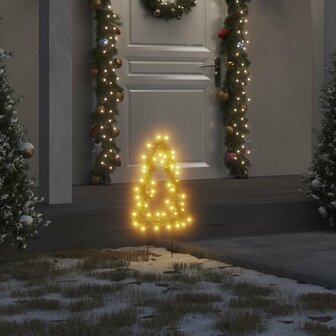 Kerstverlichting kerstboom 3 st met grondpinnen 50 LED&amp;apos;s 30 cm 1
