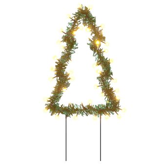 Kerstverlichting kerstboom 3 st met grondpinnen 50 LED&amp;apos;s 30 cm 4