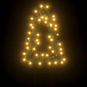 Kerstverlichting kerstboom 3 st met grondpinnen 50 LED&amp;apos;s 30 cm 5
