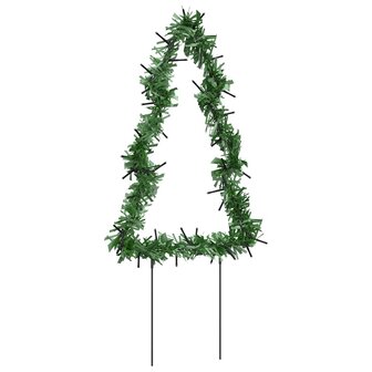 Kerstverlichting kerstboom 3 st met grondpinnen 50 LED&amp;apos;s 30 cm 6