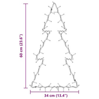 Kerstverlichting kerstboom silhouet 80 LEDs warm wit 8