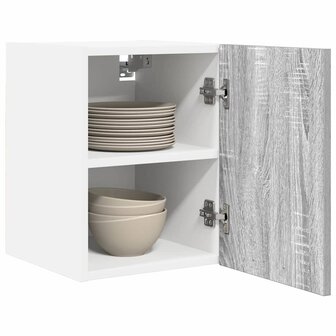 Hangkast Grijs Sonoma en Wit 30 x 31 x 40 cm Bewerkt hout 3