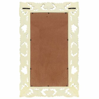 Spiegel handgesneden 80x50 cm massief mangohout wit 3