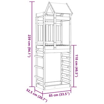 Speeltoren Bruin 85 x 52,5 x 239 cm Massief grenenhout 6