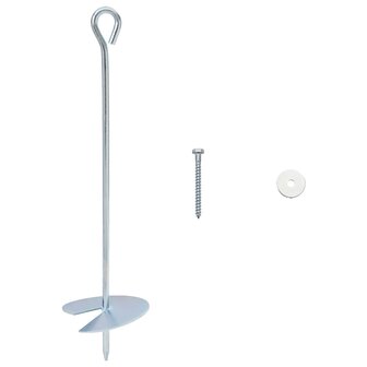 Aardeankers 10 st &Oslash;10 x 40 cm Gegalvaniseerd metaal zilver 2