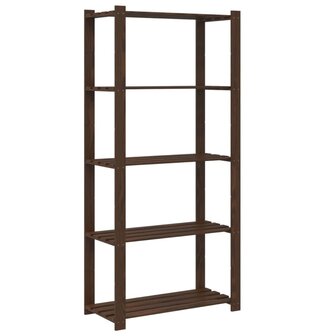 Opbergrek 5-laags 80x38x170 cm massief grenenhout bruin 5