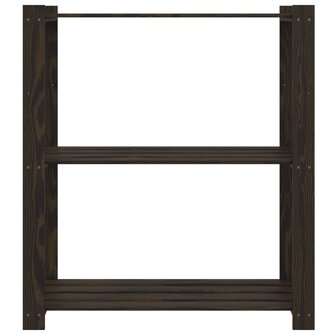 Opbergrek 3-laags 80x38x90 cm massief grenenhout zwart 3