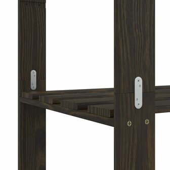 Opbergrek 3-laags 80x38x90 cm massief grenenhout zwart 6