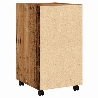 Kast met wielen 33x38x60 cm bewerkt hout oud houtkleurig 6