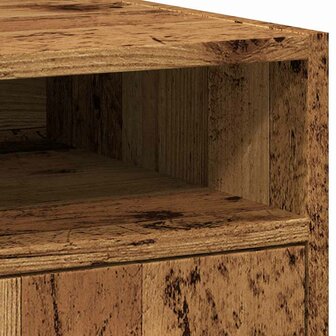 Kast met wielen 33x38x60 cm bewerkt hout oud houtkleurig 7