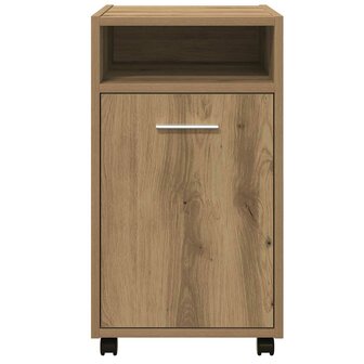 Kast met wielen 33x38x60 cm bewerkt hout artisanaal eikenkleur 4