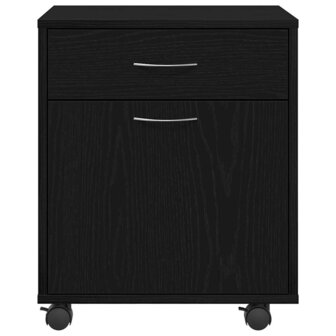 Rolling Kast 45 x 38 x 54 cm Bewerkt hout Zwart Eiken 7
