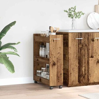 Kast met wiel Oudhout 60 x 22 x 79 cm 1
