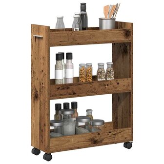 Kast met wiel Oudhout 60 x 22 x 79 cm 3