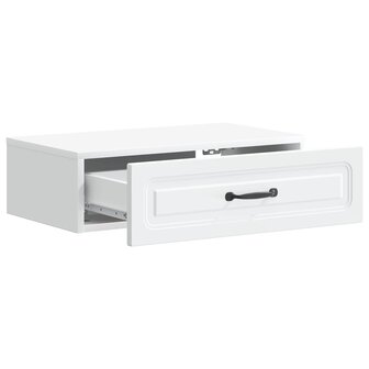 Wandmontage Zijtafel Wit 59 x 34,5 x 17 cm Bewerkt hout 4