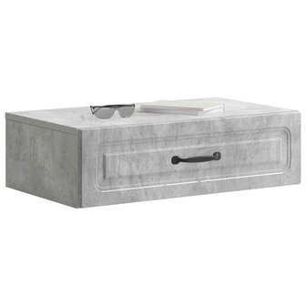 Wandmontage Zijtafel Betongrijs 59 x 34,5 x 17 cm Bewerkt hout 3