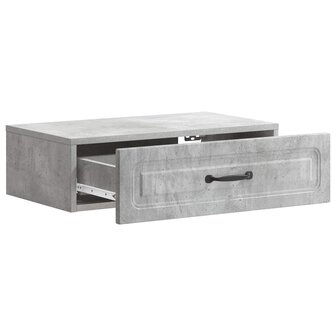 Wandmontage Zijtafel Betongrijs 59 x 34,5 x 17 cm Bewerkt hout 4