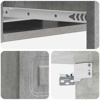Wandmontage Zijtafel Betongrijs 59 x 34,5 x 17 cm Bewerkt hout 8
