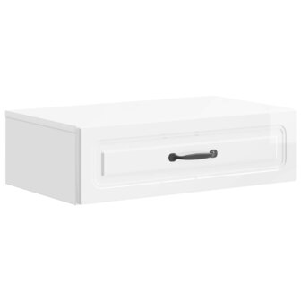 Wandmontage Zijtafel Hoogglans Wit 59 x 34,5 x 17 cm 2