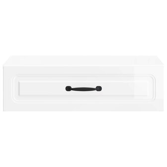 Wandmontage Zijtafel Hoogglans Wit 59 x 34,5 x 17 cm 5