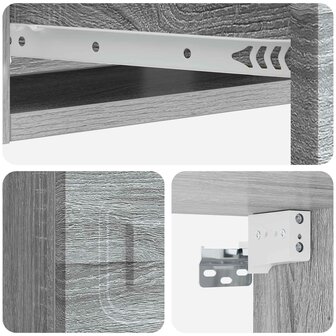 Wandmontage Zijtafel Grijs sonoma 59 x 34,5 x 17 cm 8