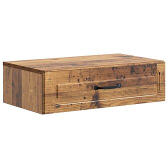 Wandmontage Zijtafel Oud hout 59 x 34,5 x 17 cm Bewerkt hout 2