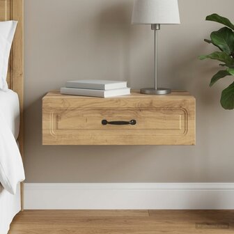 Wandmontage Zijtafel 59 x 34,5 x 17 cm Bewerkt hout 1