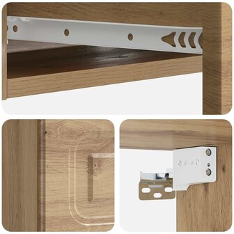Wandmontage Zijtafel 59 x 34,5 x 17 cm Bewerkt hout 8