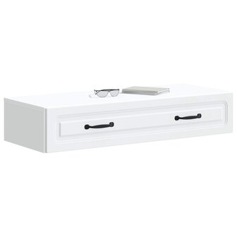 Wandmontage Zijtafel Wit 87,5 x 34,5 x 17 cm Bewerkt hout 3