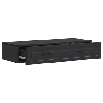 Wandmontage Zijtafel Zwart 87,5 x 34,5 x 17 cm Bewerkt hout 4