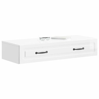 Wandmontage Zijtafel Hoogglans Wit 87,5 x 34,5 x 17 cm 3