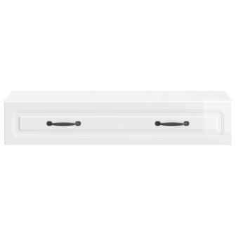 Wandmontage Zijtafel Hoogglans Wit 87,5 x 34,5 x 17 cm 5