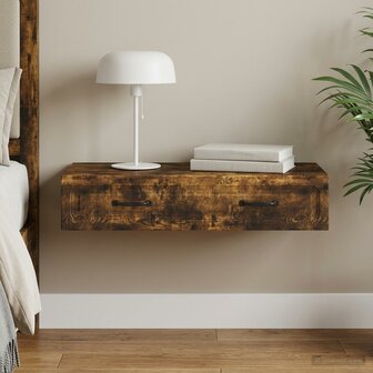 Wandmontage Zijtafel Gerookt eiken 87,5 x 34,5 x 17 cm 1