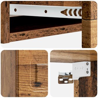 Wandmontage Zijtafel Oud hout 87,5 x 34,5 x 17 cm Bewerkt hout 8
