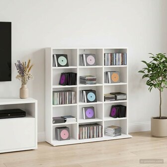 Cd-kast Wit 96 x 23,5 x 97,5 cm Bewerkt hout 1