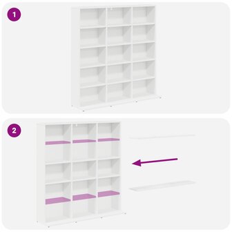 Cd-kast Wit 96 x 23,5 x 97,5 cm Bewerkt hout 8