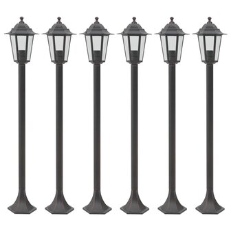 Paalverlichting voor tuin E27 110 cm aluminium brons 6 st 1