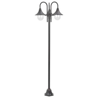 Paalverlichting tuin E27 220 cm aluminium brons 3-delig 2