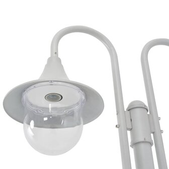 Paalverlichting tuin E27 220 cm aluminium wit 2-delig 3