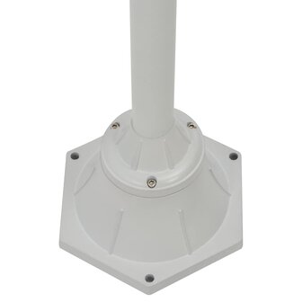 Paalverlichting tuin E27 220 cm aluminium wit 2-delig 4