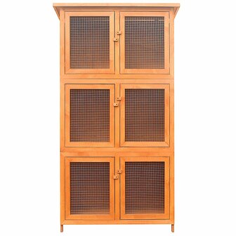 Dierenhok 6 kamers hout   4