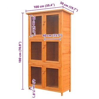 Dierenhok 6 kamers hout   7